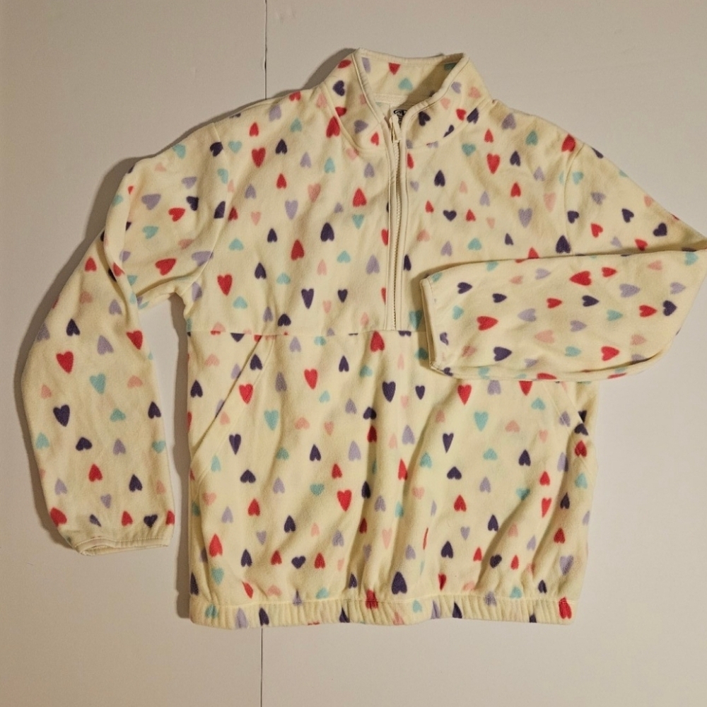 Heart Patterned Fleece Pullover